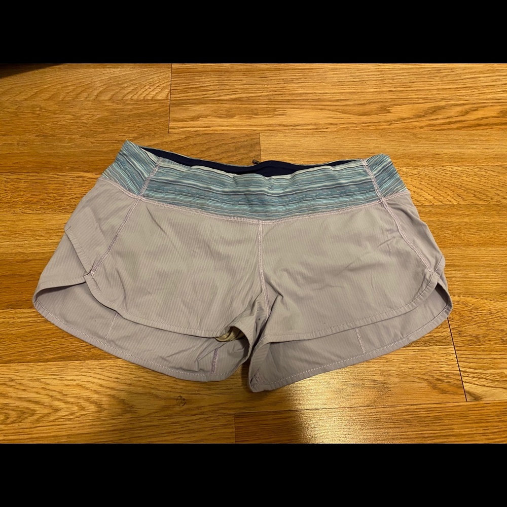 light purple Lulu shorts